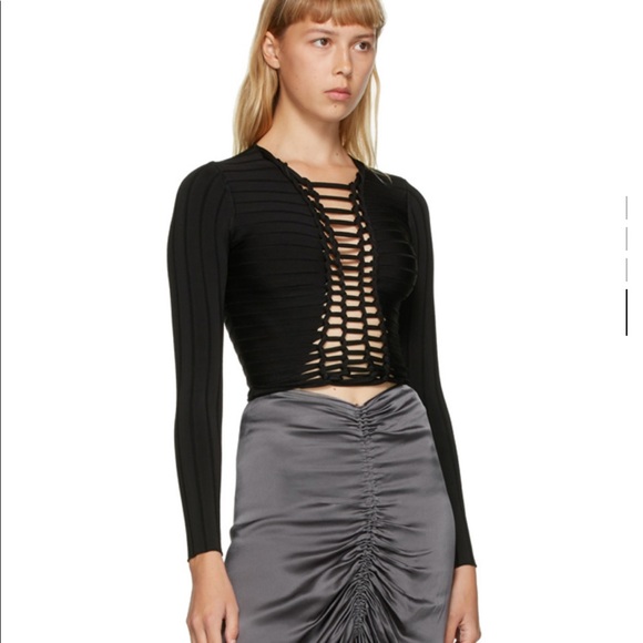 Dion Lee Black Central Braid Top - Picture 6 of 8